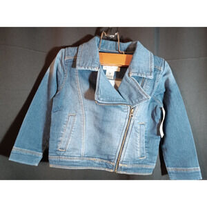 OshKosh B’gosh Girls Denim Jacket 2T Toddler Zip Up NWT Classic Jean Style